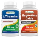 Best Naturals L-Theanine 200mg & Magnesium Oxide 500 mg