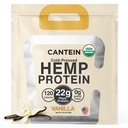Organic Plant-Based Protein Powder - 100% Hemp Protein Vegan Shake Mix - Lactose, Dairy & Gluten Free, Clean Natural Vanilla (1 Serving)