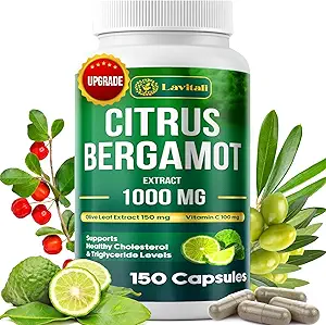 25x Concentrated Citrus Bergamot Extract Capsules, 150 Veggie Capsules, Citrus Bergamot 1000mg Capsules, Non-GMO, Gluten-Free, All Natural, Vegetarian Capsules