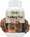Parker Naturals Turkey Tail Mushroom Capses - Βιολογικό συμπλήρωμα μανιταριών για την υποστήριξη της υγείας του ανοσοποιητικού συστήματος - 1000 mg Premium συμπλήρωμα μανιταριών - 240 κάψουλες