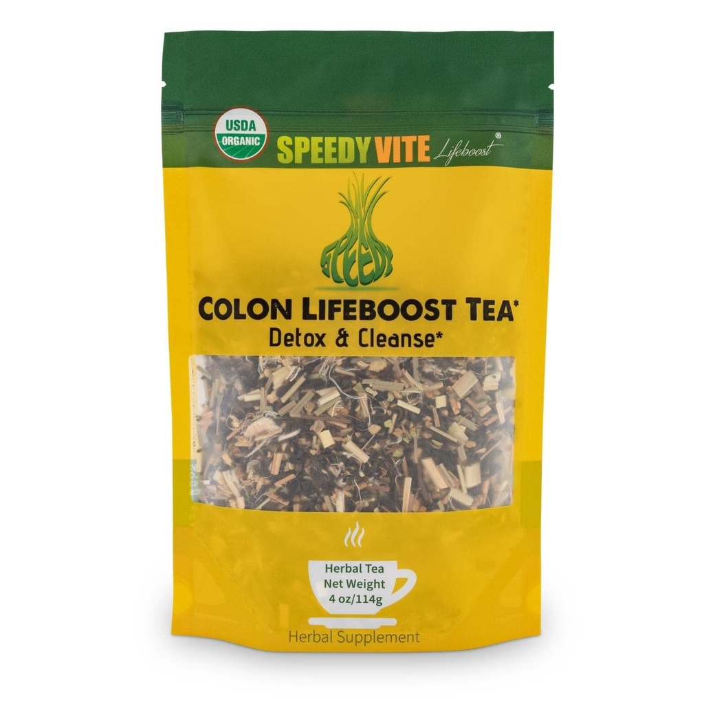SpeedyVite Colon LifeBoost Τσάι Detox και Καθαριότητα - Βιολογικό Τσάι Pu'er με Τζίντζερ, Λεμονόχορτο - για Αυξημένη Υγεία και Λειτουργία του Κολόν