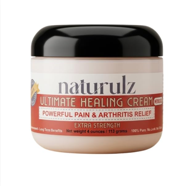 Naturulz Ultimate Healing (Medicated) Cream OTC 4 Ounce - Pain & Arthritis Topical for Sore Lower Back, Neck, Shoulders, and Muscles. All-Natural Formula with Medication Strength Capsaicin.