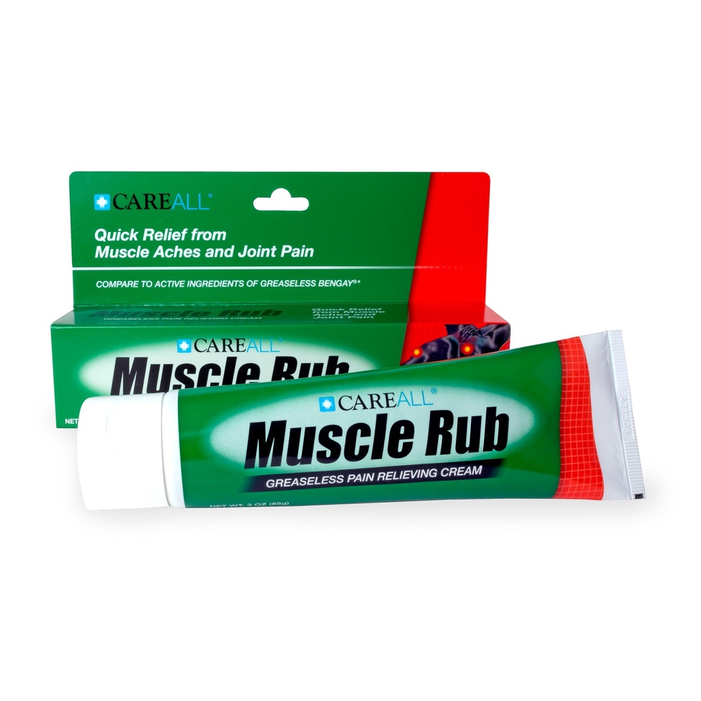 CareAll Muscle Rub Non-Greasy Cream 3.0 oz. Ultra Strength. Relief from Minor Aches and Pains in Muscles and Joints. 10% Menthol & 15% Methyl Salicylate