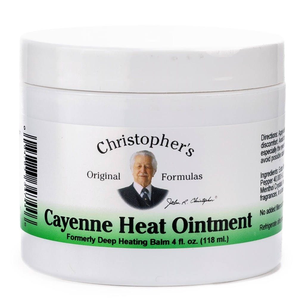 Christopher's Original Formulas Cayenne Heat Ointment, Warming Herbal Topical for Discomfort & Circulation, 4 fl oz