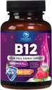 Vitamin B12 Complex (Methylcobalamin) 1000 mcg - 3X Strength B 12 Vitamins Supplement for Cellular Energy Metabolism, Nature's Nervous System Support, Bottled USA, Berry Flavor - 60 Chewable Tablets