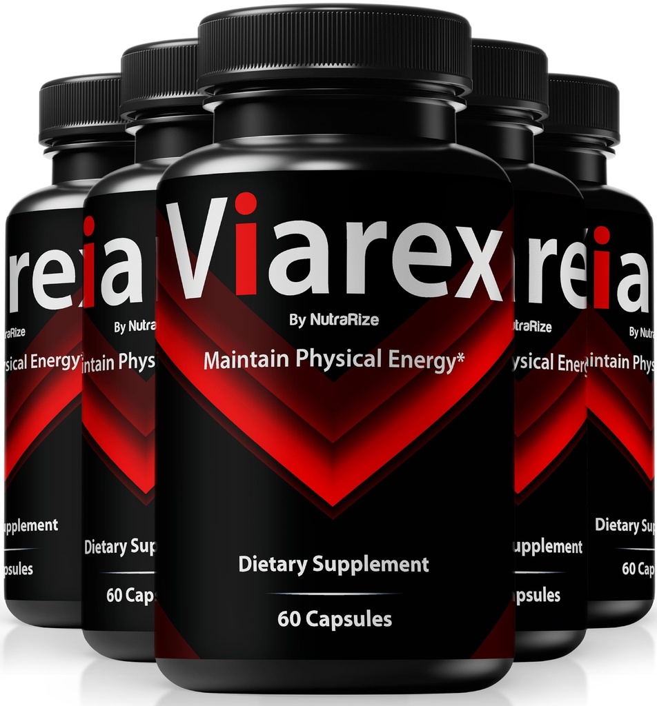 (5 Pack) Viarex Capsules, Official Formula for Men to Support Stamina and Peak Performance, All Natural Male Pills for Daily Nutrition & Well-Being, Viarex Pastillas Review (300 Capsules)
