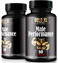 (2 Pack) Gold XL Capsules, Premium GoldXL Pills for Sustained Energy Levels, All-Natural Supplement for Men to Support Performance, Stamina & Overall Health, Official Pastillas Review (120 Capsules)