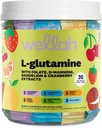 Wellah L-Glutamine for Women (Variety Pack) 30 Stick Packs - 5g L-Glutamine Per Serving, 6 Flavors, to-Go Packets