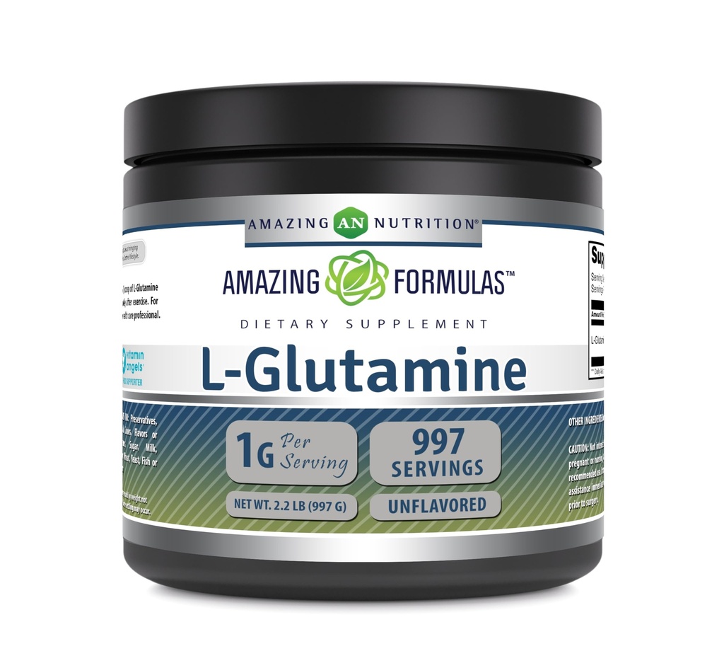 Amazing Formulas L-Glutamine Powder | Amino Acid Supplement | Non-GMO | Gluten Free | Made in USA (Unflavored | 2.2 Lb)