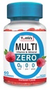 YUM-V'S Multivitamin Zero Gummies by YumVs | Sugar-Free Vitamins Supplement for Women & Men | Chromium, Thiamine, and Magnesium | Natural Raspberry Flavor Chewables - 60 Count