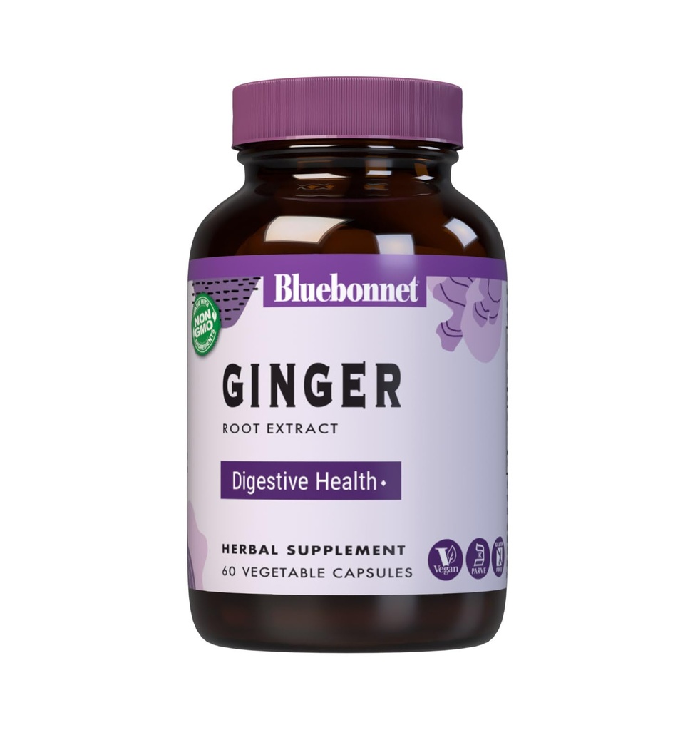 Bluebonnet Ginger Root Extract Supplement, 60 Count