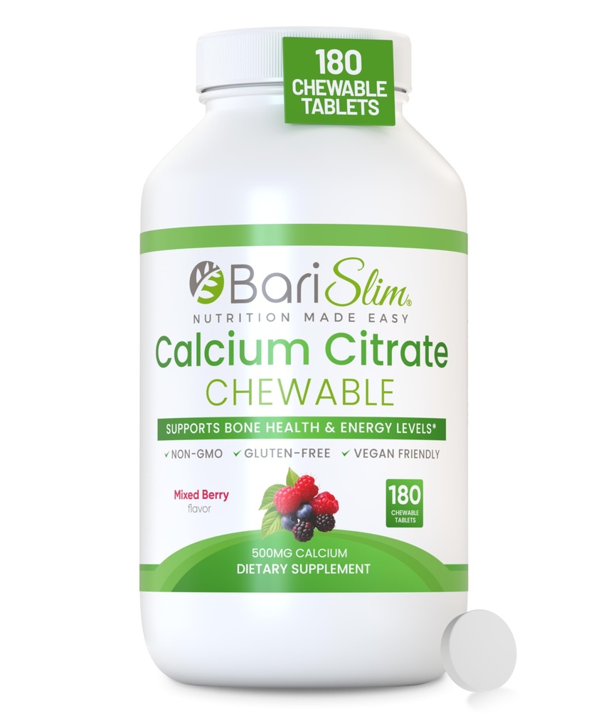 Barislim Bariatric Calcium Citrate with Magnesium and Vitamin D Tabs - 500 mg Ασβέστιο Κιτρικό Ανά Σερβίρισμα - Formated for Aσθενείς Μετά από Χειρουργική Απώλεια βάρους 