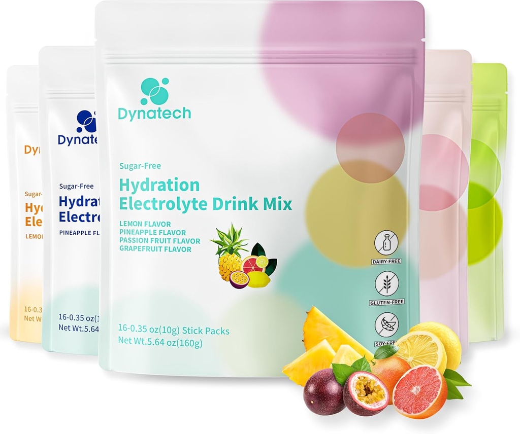 Dynatech Zero Sugar Electrolyte Drink Mix - Variety Pack - Συσκευασίες σκόνης ενυδάτωσης με 10 ηλεκτρολύτες & βιταμίνες 