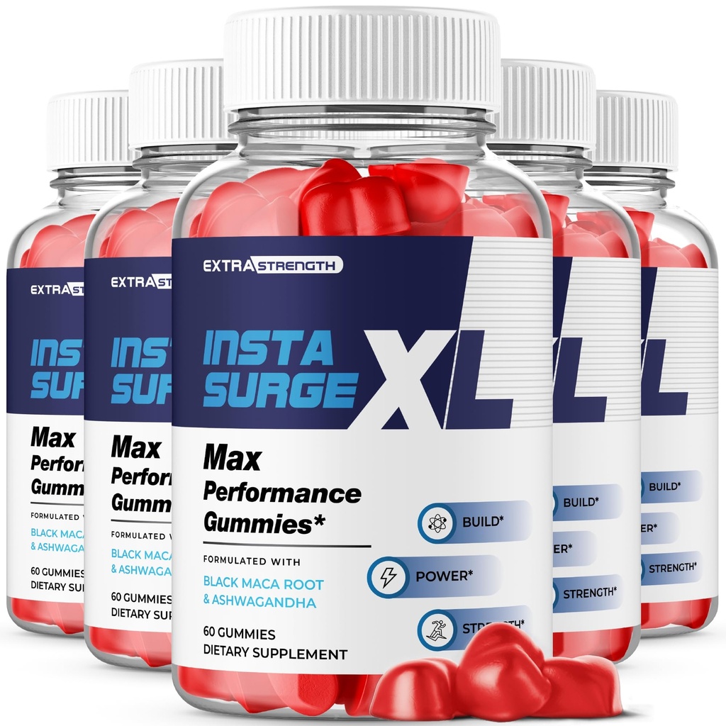 (5 Pack) Insta Surge XL Gummies, InstaSurge XL Gummys Performance Supplement for Men, Advanced Maximum Strength Overall Health & Wellness Vitamin Formula Natural Ingredients Reviews Gomitas (300 ct)
