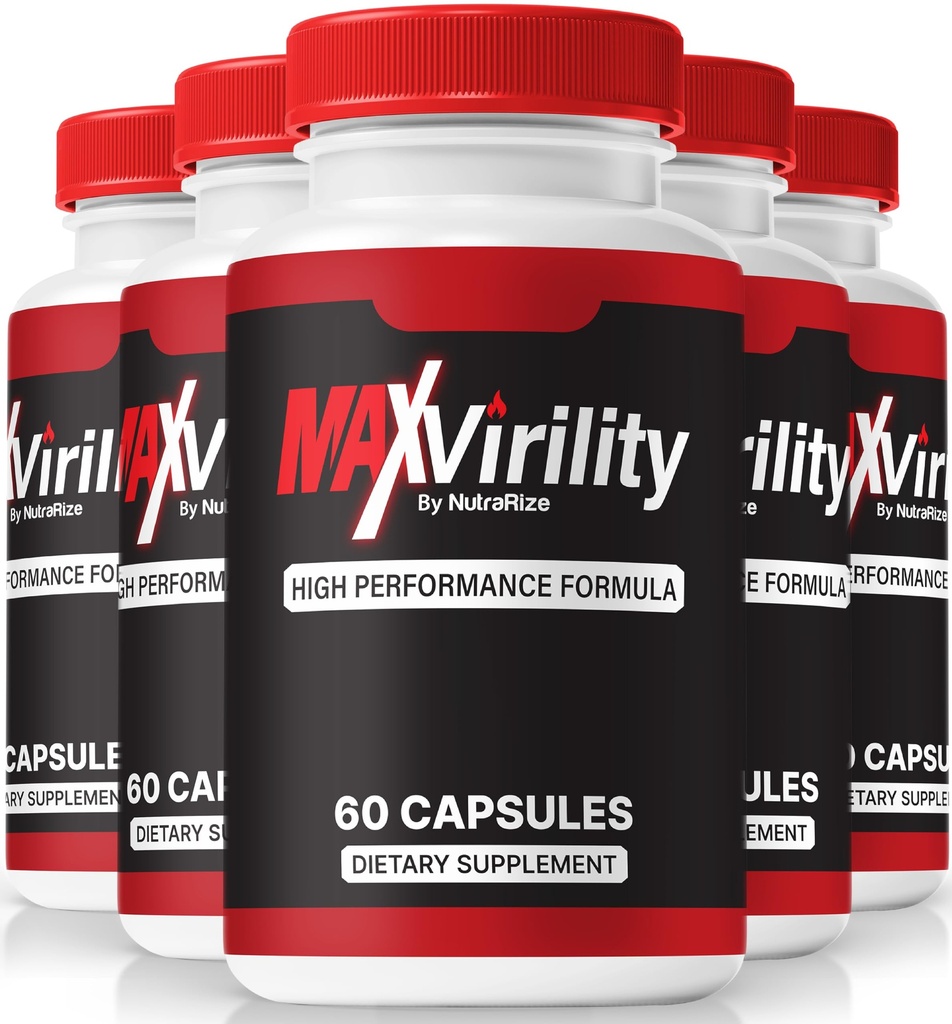 (5 Pack) MaxVirility Capsules, Official Max Virility For Men, Premium High Performance Formula for Overall Health, All-Natural Ingredients for Male Performance, MaxVirility Review (300 Capsules)