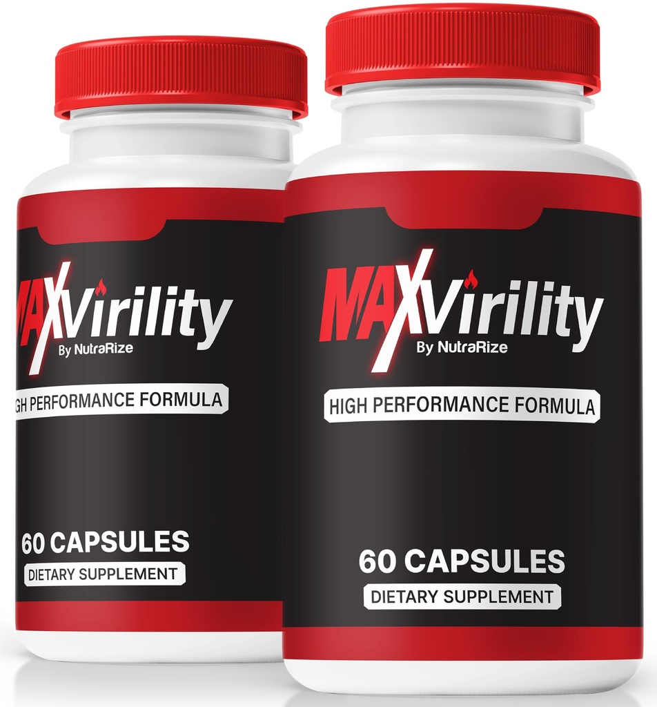 (2 Pack) MaxVirility Capsules, Official Max Virility For Men, Premium High Performance Formula for Overall Health, All-Natural Ingredients for Male Performance, MaxVirility Review (120 Capsules)