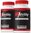(2 Pack) MaxVirility Capsules, Official Max Virility For Men, Premium High Performance Formula for Overall Health, All-Natural Ingredients for Male Performance, MaxVirility Review (120 Capsules)