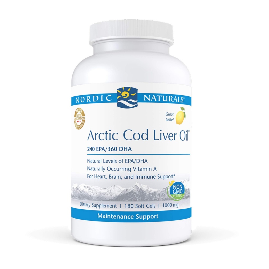 Nordic Naturals Pro - Arctic Cod Liver Oil CLO, υποστηρίζει την καρδιά και την υγεία του εγκεφάλου - Λεμόνι-Flavored 180 μαλακά γέλη