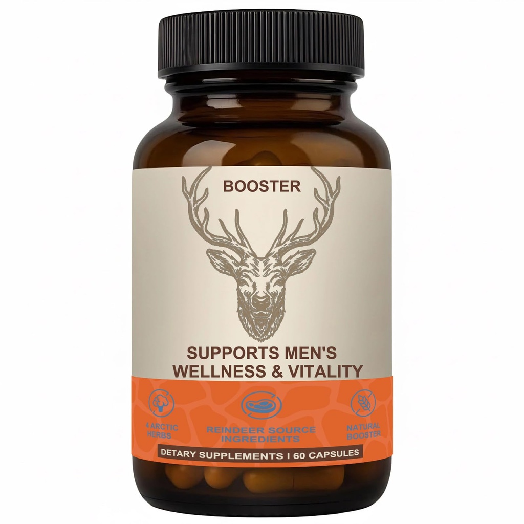 Men’s Vitality Supplement – Arctic Herbal & Reindeer Nutrient Blend – Daily Energy, Endurance & Wellness Support – 60 Capsules