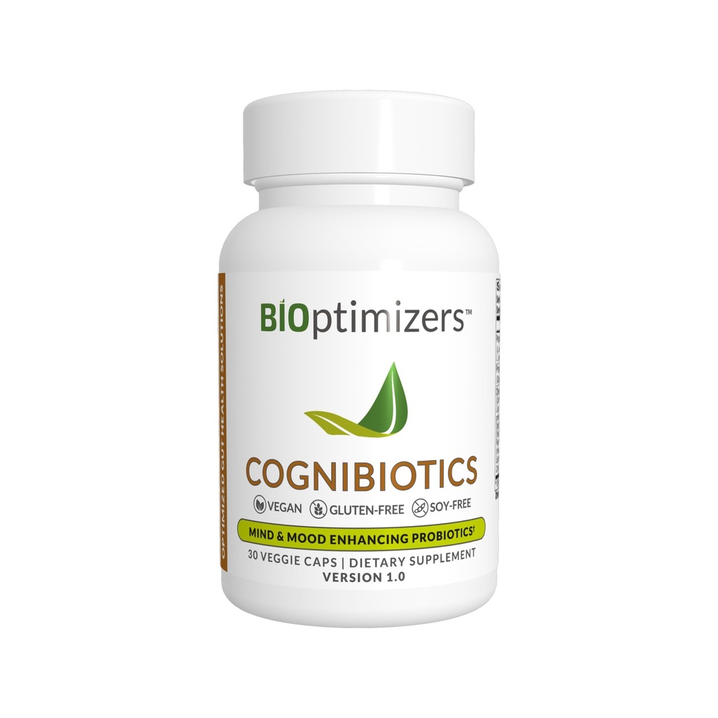 BIOptimizers Cognibiotics Probiotic Brain Supplement - Βοηθά στην υποστήριξη Mood, καλύτερη εστίαση, μνήμη, διανοητική σαφήνεια - 30 κάψουλες