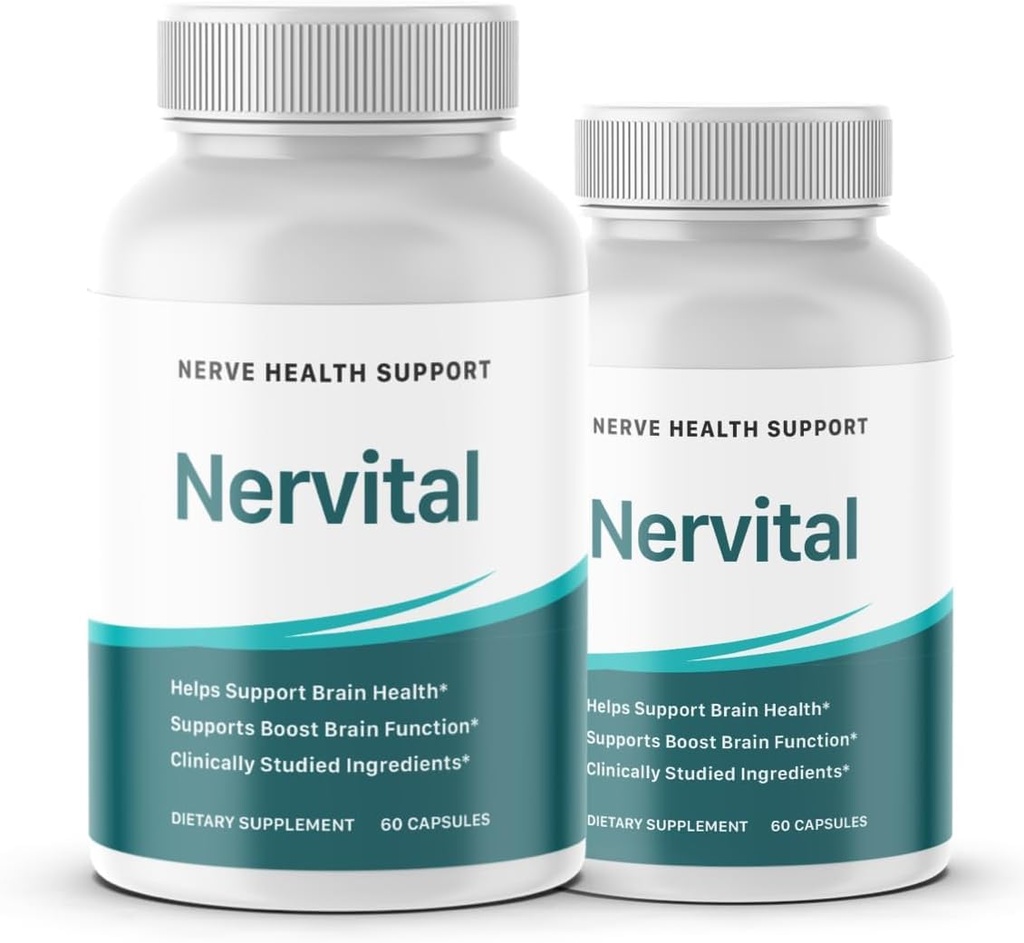 Nervital for Nerve Health Support - Nervital Brain Health Dietary Supplement - Nervital Support Boost Brain Function - 60 Count (2-Bottles)