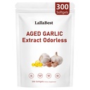 Aged Garlic Extract Capsules | Non-GMO, Gluten-Free | 300 Softgels Odorless Organic Garlic Supplement for Heart & Immune Support | 2 Years Aged Garlic Extract