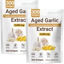 Aged Garlic Extract 600 Softgels Odorless Organic Garlic Supplement for Immune Support, Vegetarian, Non-GMO, All-Natural Softgels, 2-Year Matured for Antioxidant Wellness