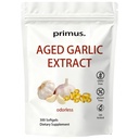 Primus Aged Garlic 24 Month Aged - Count Odorless Garlic Supplement, for Antioxidant & Heart Support, Non-GMO, 300 Softgels