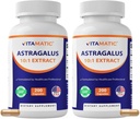 Vitamatic Astragalus – 10:1 Plant-Based Botanical Extract Capsules – Vegetarian, Non-GMO, Gluten-Free – Concentrated Herbal Supplement – 200 Count - 2 Pack (400 Count)