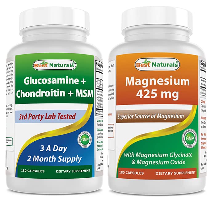 Best Naturals Glucosamine Chondroitin and MSM & Magnesium Glycinate 425 mg