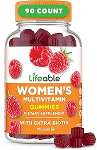 Lifeable Womens Multivitamin Gummy | with Vitamin A, C, D, E, Niacin, B6, Folate, B12, Biotin, Pantothenic Acid, Iodine, Zinc | Great Tasting Multivitamin for Women Gummies | 90 Gummies