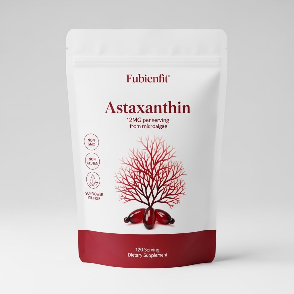 Astaxanthin 12mg Softgels - Plant-Based Antioxidant Supplement for Skin & Eye Health - Non-GMO & Gluten-Free, 120 Count