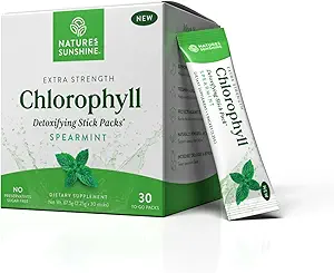Nature's Sunshine Chlorophyl Stick Packs: Supercharge Your Detox and Boost Gut Health in Convenient, Delicious Stick Packs (Spearmint)