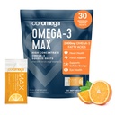 Coromega MAX 2400mg Ωμέγα-3 Fish Oil + Βιταμίνη D Squeeze Packets, Wild-Caught, No Fishy Taste - 3X Καλύτερη Απορρόφηση από Softgels, Υποστηρίζει την υγεία του εγκεφάλου και της καρδιάς (30 εξυπηρετούν, Citrus Burst)