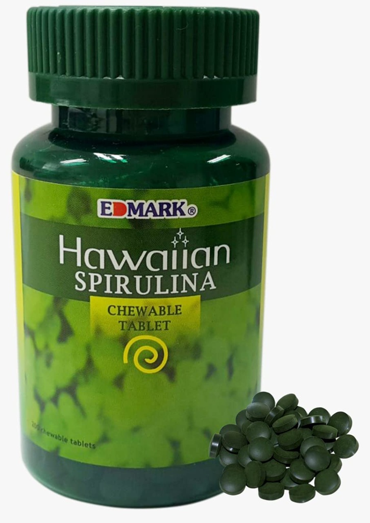 EDMARK Hawaiian Spirulina Tablets (200 Count) | Plant-Based Superfood for Daily Energy & Active Lifestyle | Rich in Protein, Vitamins, Antioxidants & Chlorophyll | Vegan, Non-GMO, Gluten-Free