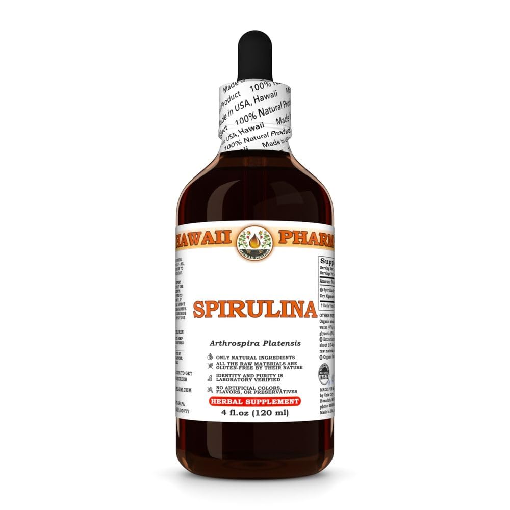Hawaii Pharm Spirulina Extract, Tincture for Lipid Balance, Promotes Vitality, Supports Immune Function, Provides Antioxidant Protection - 4 fl.oz