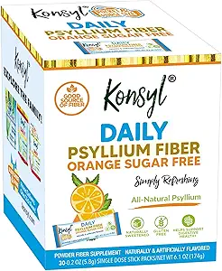 Konsyl Daily Fiber Orange 100% Φυσικό Psyllium Husk Powder - Χωρίς ζάχαρη και χωρίς γλουτένη - 30 Ατομικές Σακούλες