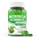 Moringa Gummies for Women Men, Sugar Free, Vegan, with 10 Billion CFU Probiotic Turmeric Ginger Ceylon Cinnamon, Chewable Organic Pure Moringa Leaf Supplement for Adults | Gut & Immune Support, 60Cts