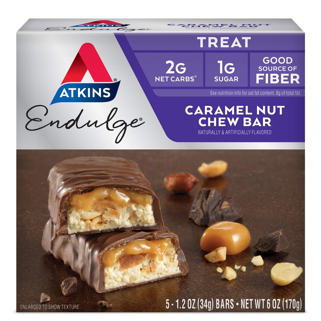 Atkins Peanut Butter Protein Wafer Crisps 5 Count and Caramel Nut Chew Bar 5 Count Bundle