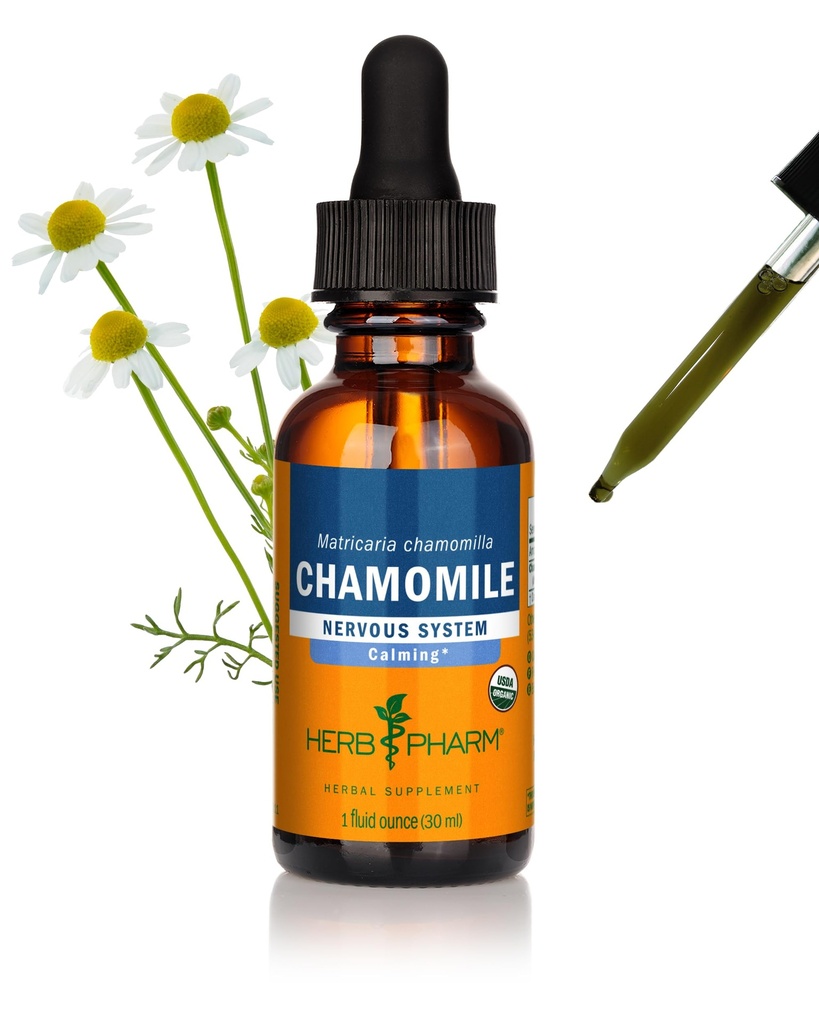 Βότανο Pharm Certified Organic Chamomile Liquid Extract for Calming Νευρικό Σύστημα Υποστήριξη - 1 Ουγγιά (DCHAM01)