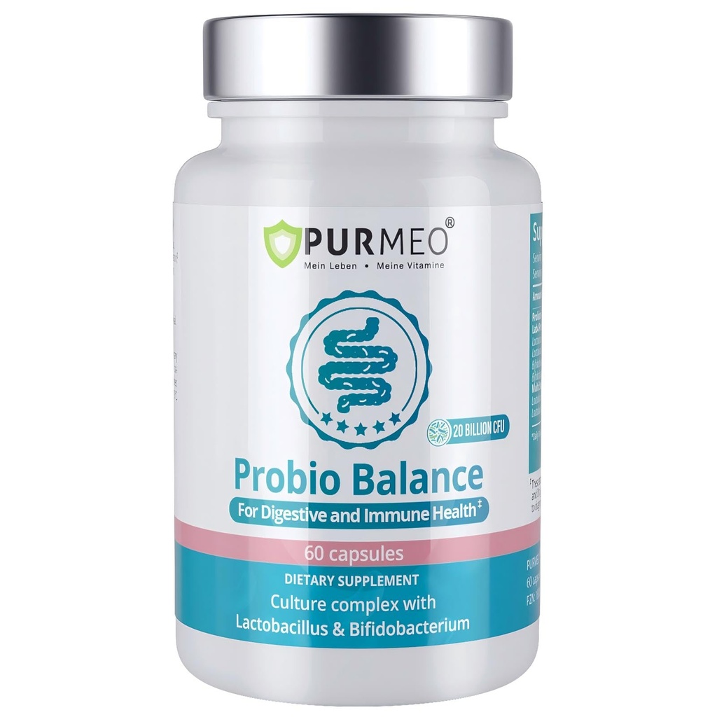 purmeo 60 Days Supply Probiotics for IBS-D, Stop IBS Anti Diarrhea, Gas, Bloating - Support Immune, Digestive & Gut Health - Clinical Proven Lab4 Probiotic 20 Billion CFU, Shelf Stable, Vegan