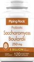 Piping Rock Saccharomyces Boulardii Probiotic Supplement | 5 Billion CFU | 120 Capsules | 250 mg | Vegetarian, Non-GMO, Gluten Free