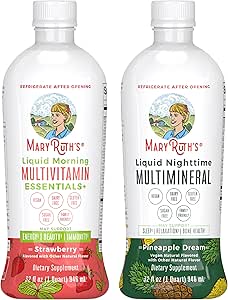 MaryRuth's Liquid Morning Multivitamin (Strawberry) & Liquid Nighttime Multimineral (Pineapple) 