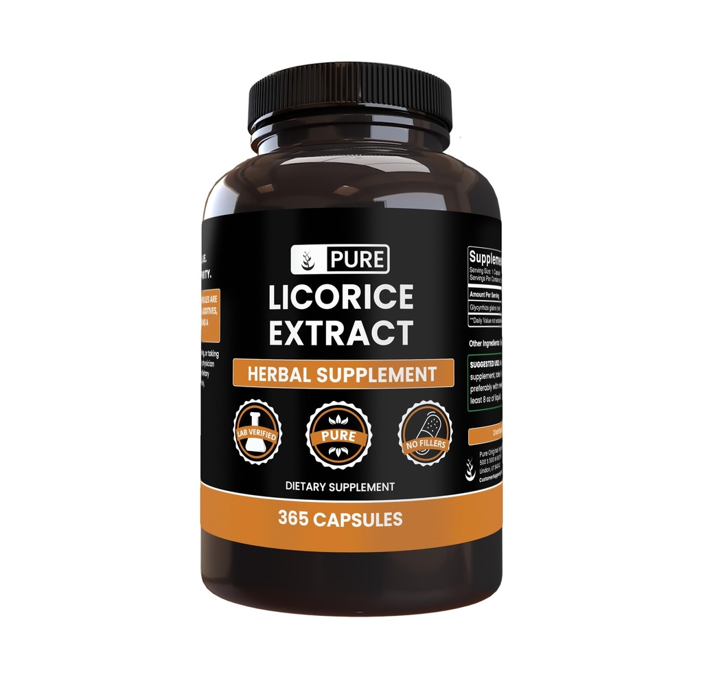 Pure Original Ingredients Licorice Extract (365 Capsules) No Magnesium Or Rice Fillers, Always Pure, Lab Verified