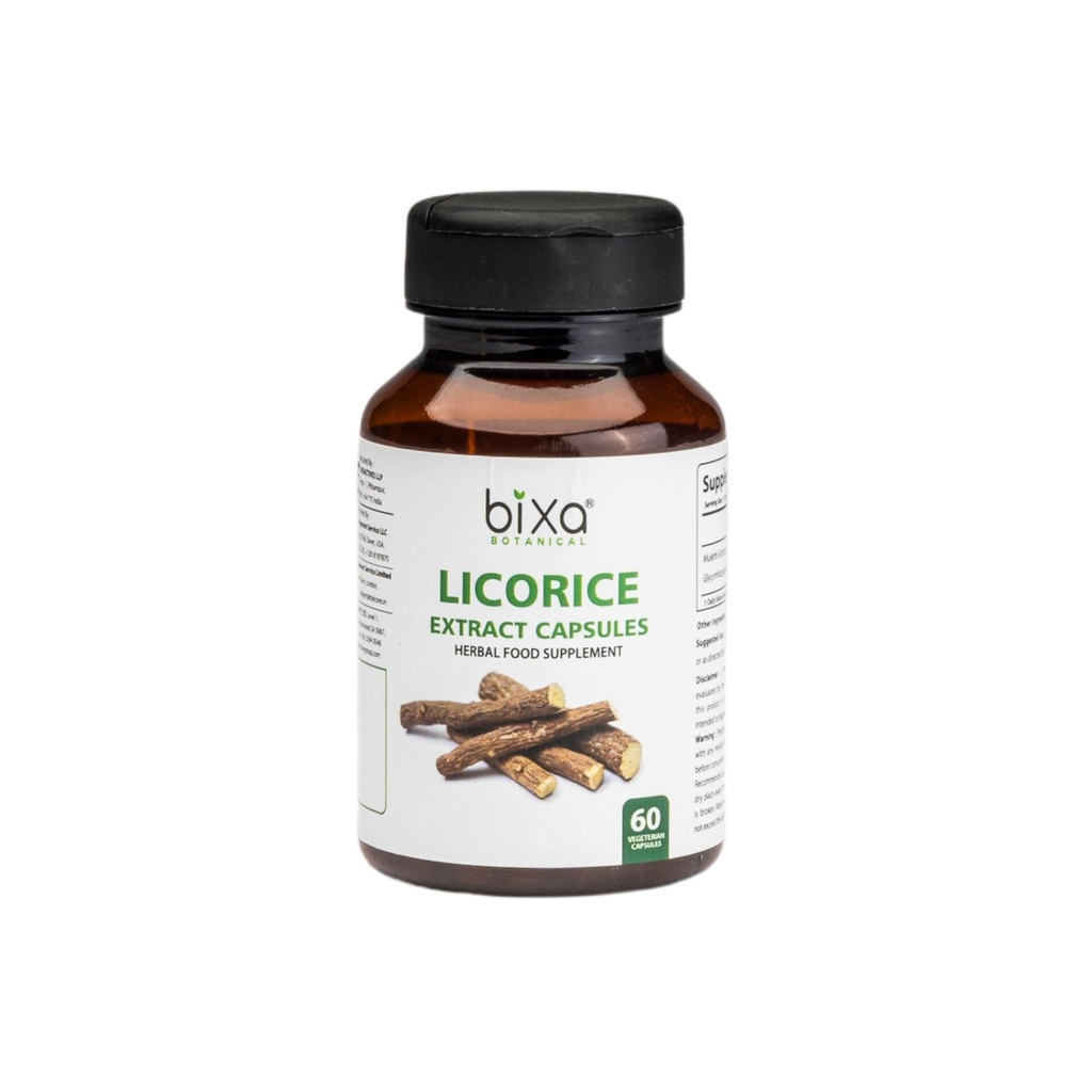 bixa BOTANICAL - Licorice Root Extract Capsule (Glycyrrhiza glabra) | 100% Natural Dietary Supplement (60 Count (Pack of1))