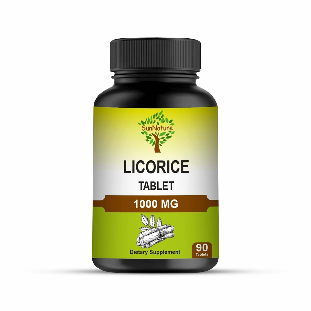 1000 mg Licorice Chewable Tablets | Digestive Support & Relief for Men & Women | Herbal Supplement for Heartburn and Upset Stomach | Non-GMO, Gluten Free | 90 Tablets, 45 Days Supply