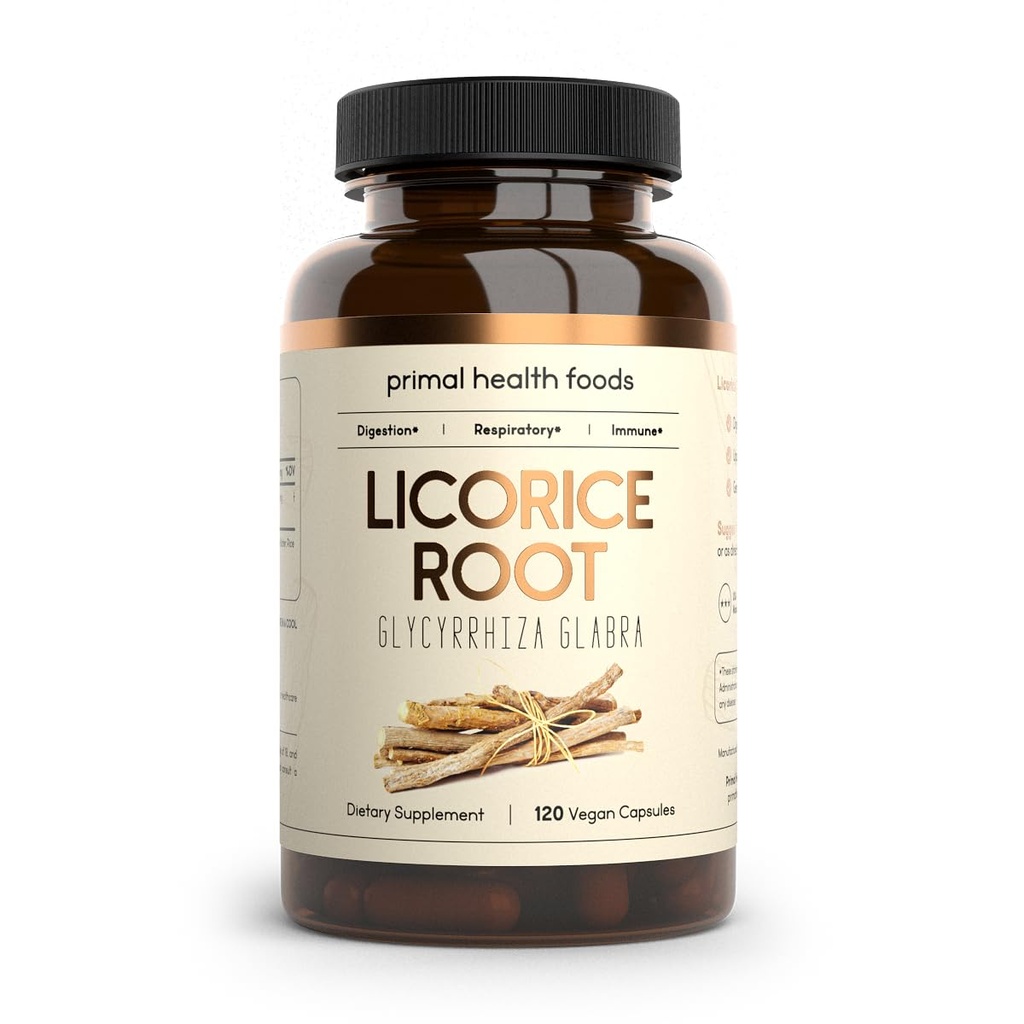 Organic Licorice Root 1000 mg 60 Servings | Digestive and Respiratory Support | Vegetarian, Organic, Non-GMO & Gluten Free