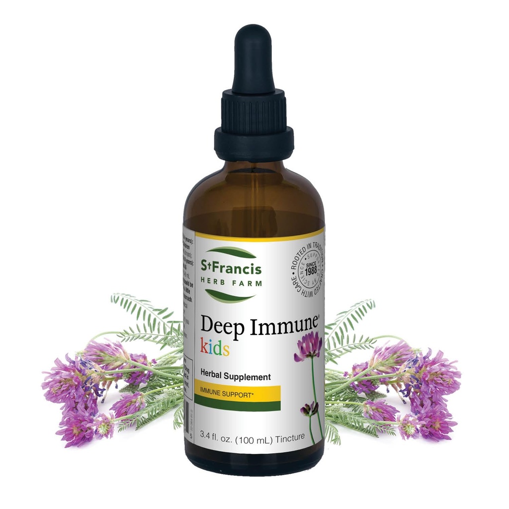 St. Francis Herb Farm Deep Immune® Kids (3.4floz) Gentle Immune Support for Kids (1 Bottle) Organic Herbs, Vegetarian