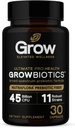 grow vitamin GrowBiotics Probiotics for Women & Men: Comprehensive Formula, 45 Billion CFU, 11 Strains, Dairy Free - w/Prebiotics and Probiotics - Promotes Immune & Gut Health - 30 Veggie Caps
