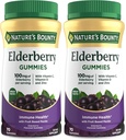Nature's Bounty Elderberry Gummies, Dietary Supplement, Supports Immune Health, Contains Vitamin A, C, D, E and Zinc, 100 mg, 70 Gummies (Pack of 2)